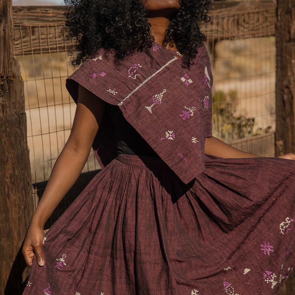 1950s Oaxaca, Mexico Skirt and Poncho - Picture 2 of 6